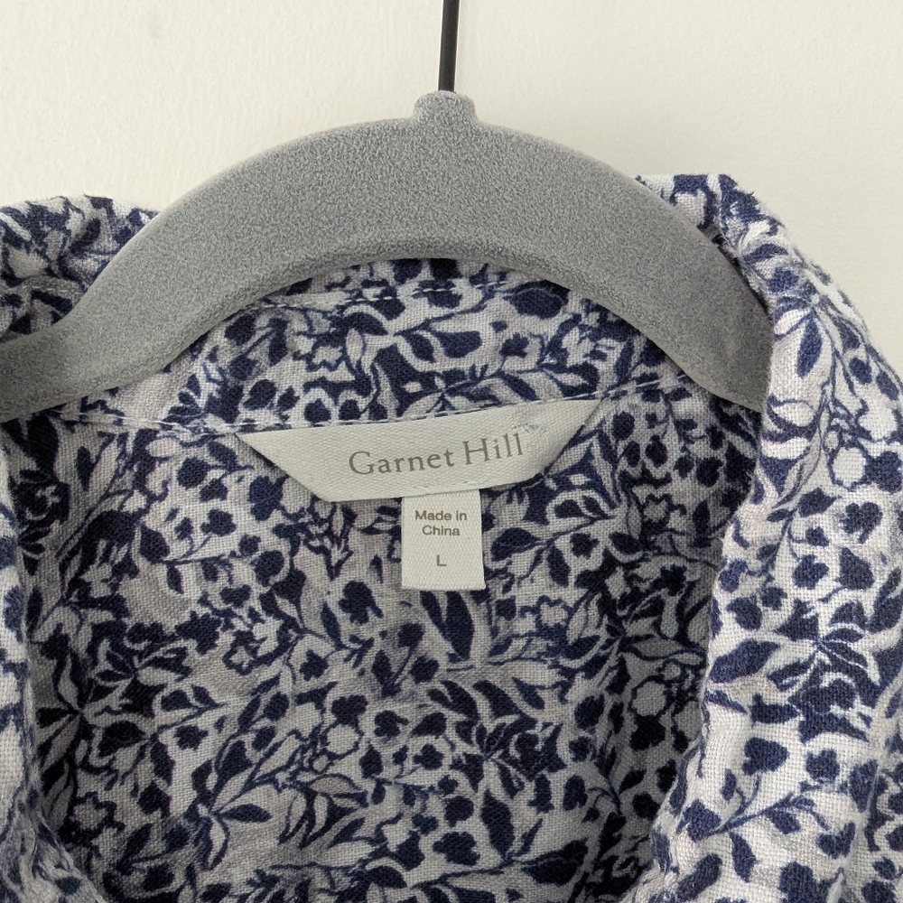 Garnet Hill Blue and White Printed Mini Dress - Picture 3 of 10